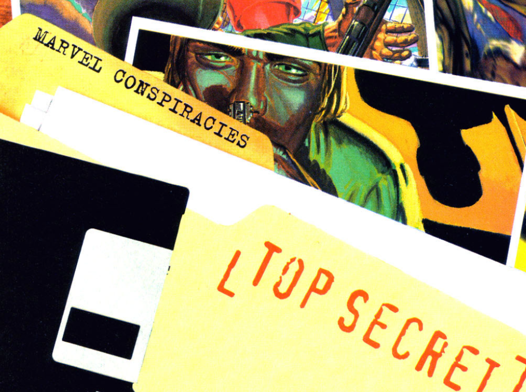 Top secret Marvel files, folders, and floppy disls