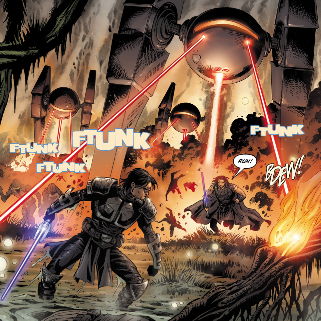 The Rakatan army arrive, destroying all in its path