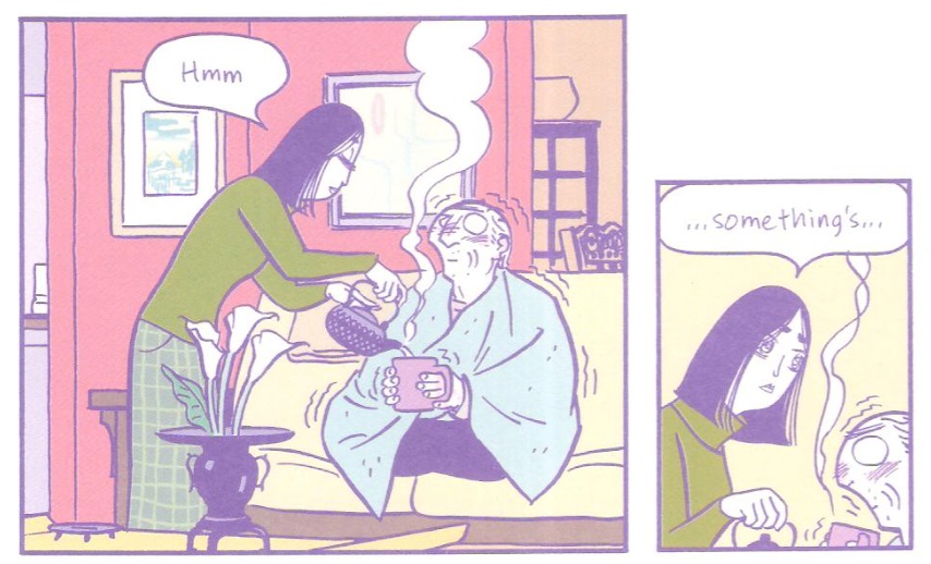 Hana and Asterios Polyp reconcile, opening up a world of colour