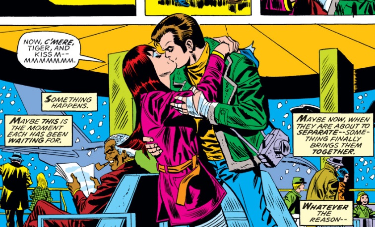 Peter Parker and Mary Jane's first kiss