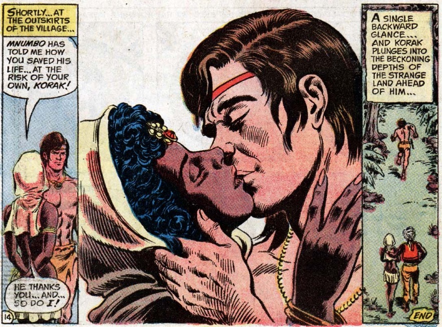 Korak, son of Tarzan, kisses Salamma