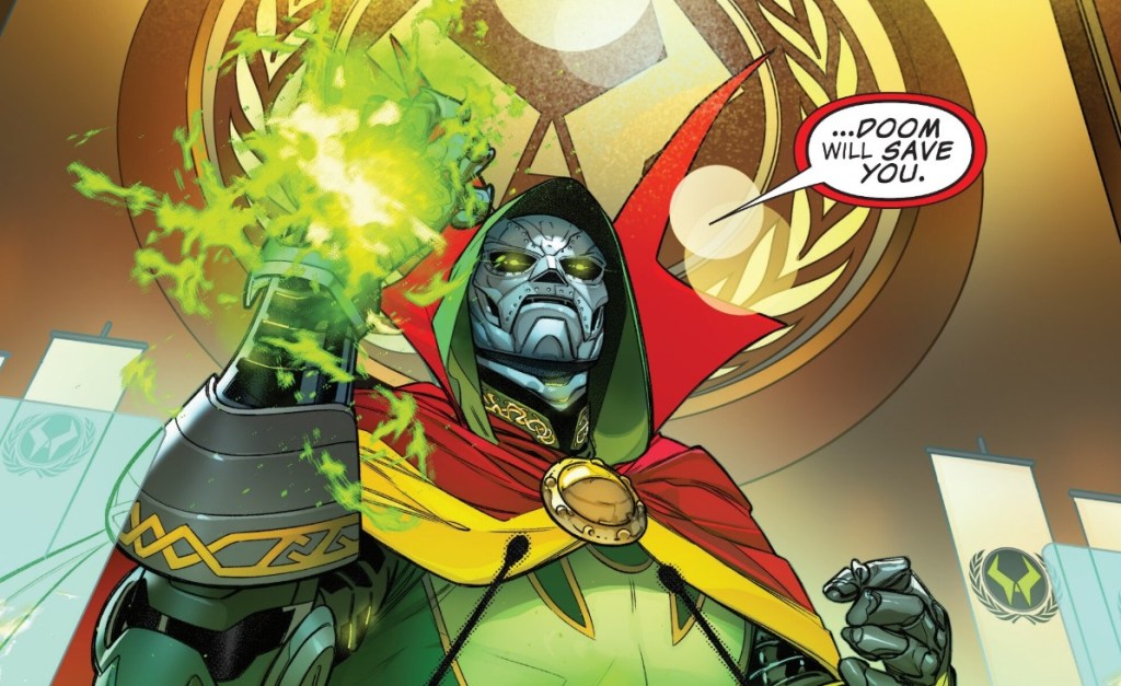 Doctor Doom addresses the world as Sorceror Supreme