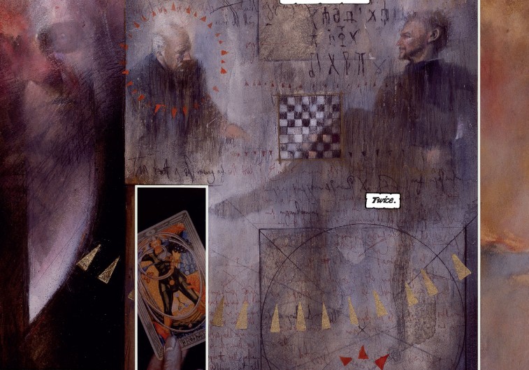 The Fool card appears in Arkham Asylum as Amadeus Arkahm and Aleister Crowley play chess.