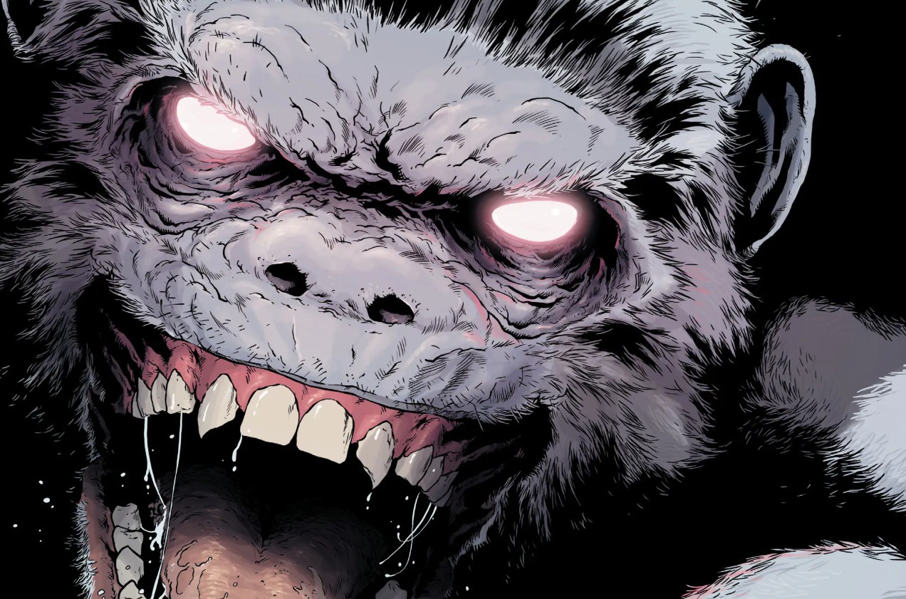 A demon monkey from horror comic Clean Room